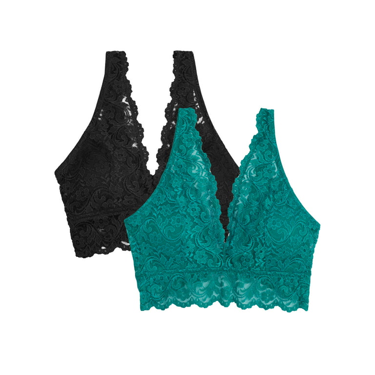 Smart & Sexy Women's Signature Lace Deep V Bralette, 2-Pack, Style-SA1372 