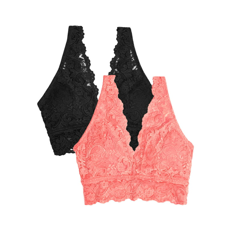 Smart & Sexy Women’s Signature Lace Deep V Bralette, 2-Pack, Style-SA1372