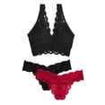 thumbnail image 1 of Smart & Sexy Women's Signature Lace Deep V Bralette and 2 Pack Thong Panty Lingerie Set, SA1517, 1 of 5