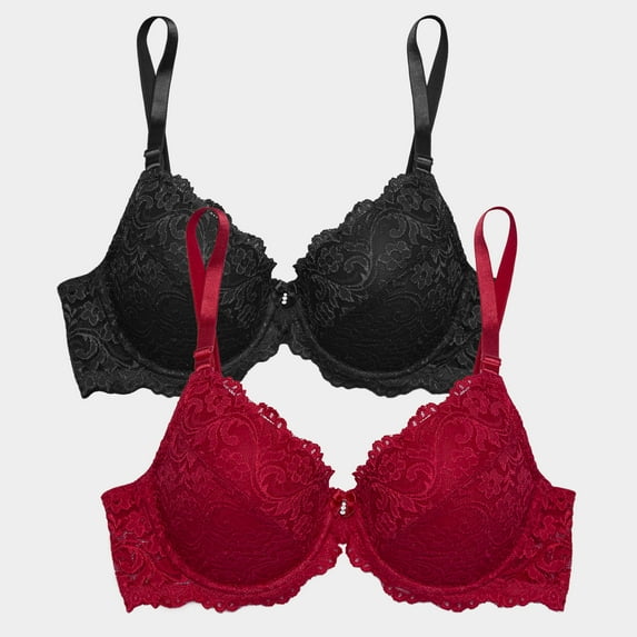 Smart & Sexy Women's Signature Lace Push Up Bra, Single and 2-Pack