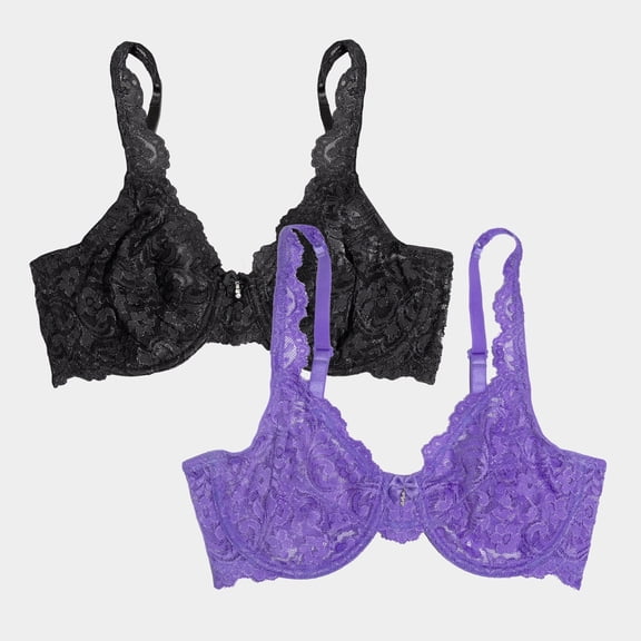 Smart & Sexy Women's 2-Pack Signature Lace-Unlined Underwire Bra