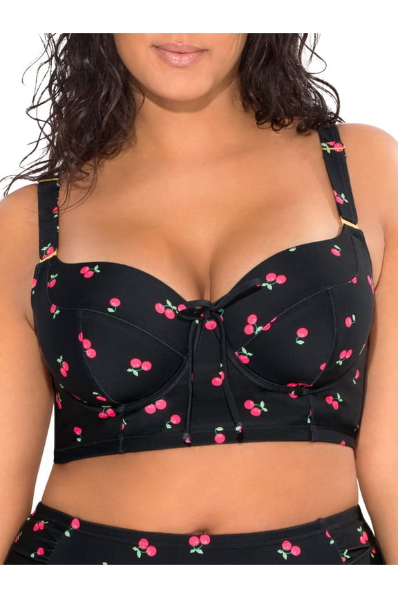 Women's Swim Long Lined Underwire Bikini Top