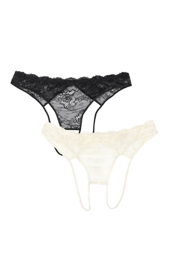 Women's Temptation Lace Crotchless Panty 2-Pack