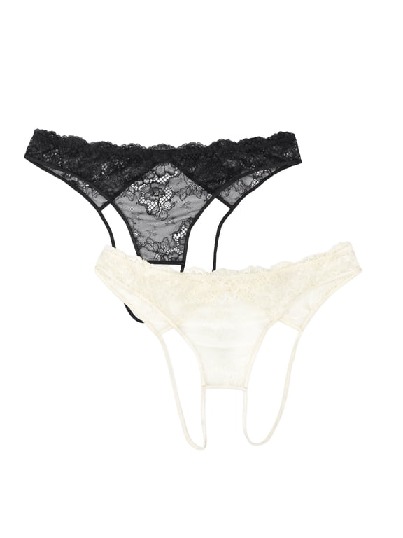 Women's Temptation Lace Crotchless Panty 2-Pack