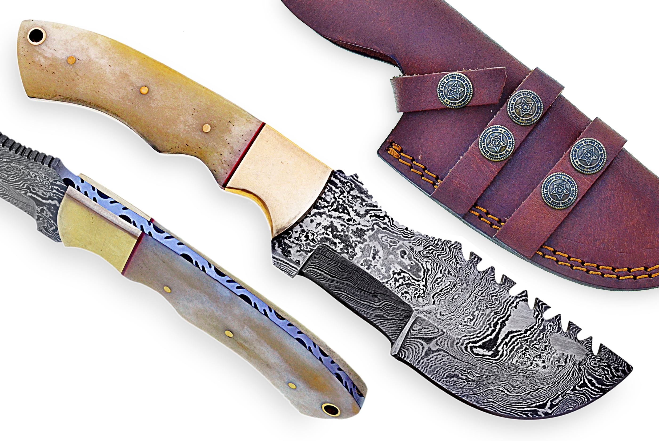 Smart & Sharp Custom Handmade Damascus Steel Hunting Knife/Tracker Knife SS-17332