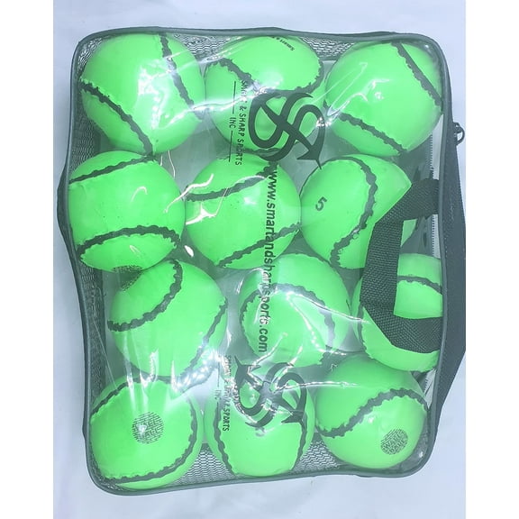 Smart & Sharp Sports AR-0081 Sliotars Wall Ball Sliotars Hurling Sliotars 1 Dozen Pack (Green, 5)