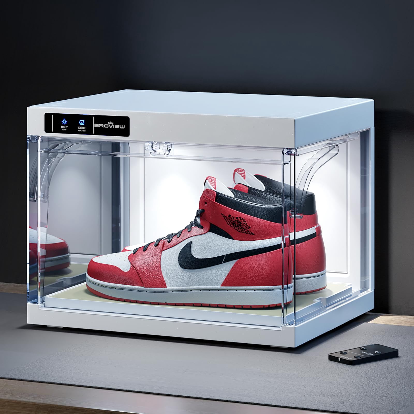 Smart Shoe Display Box with Led Lights, Clear Plastic Stackable Shoe ...