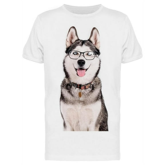 Smart Siberian Husky T-Shirt Men -Image by Shutterstock Men T-Shirt, Male x-Large