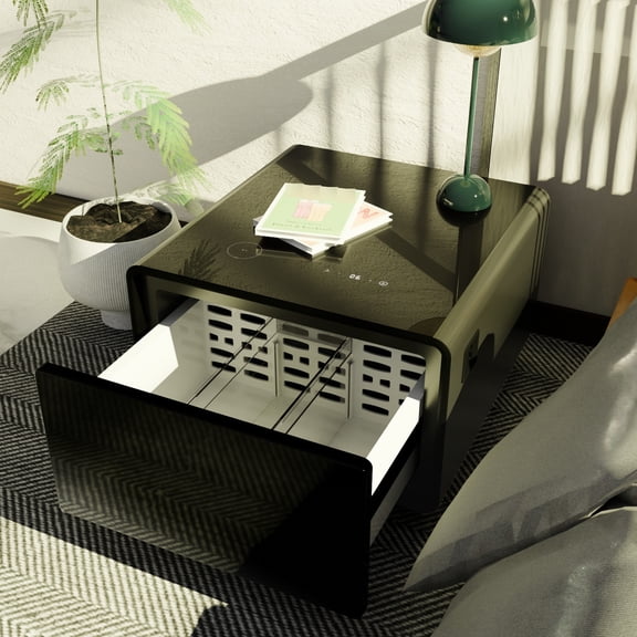 Smart Side Table with USB-C, Temperature Adjustment / Charge Devices and Store Food at Ideal Temp