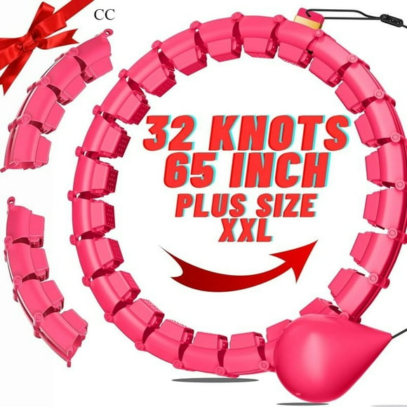 Smart Silent Hula Hoop 2-in-1 - 160cm Detachable Weighted Fitness Ring with 32 Spring Links | Waist Trainer & Full Body Workout Equipment for Home/Gym