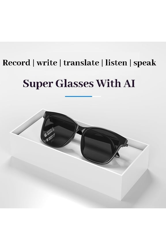 Smart Simultaneous Interpretation Glasses and Headphones,Ai Translator Glasses Supports 144 Languages,Anti-Blue Light Lenses,Open Ear Music & HD Calling, Perfect for Travel,Business