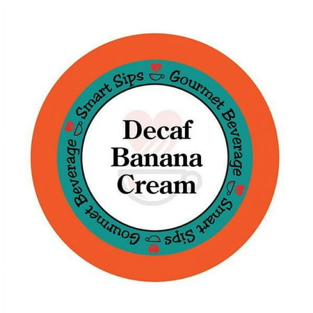 Smart Sips Coffee Decaf Banana Cream Flavored Single Serve Coffee Pods, 48 Count, Compatible With All Keurig K-cup Machines, Decaffeinated Flavored Coffee
