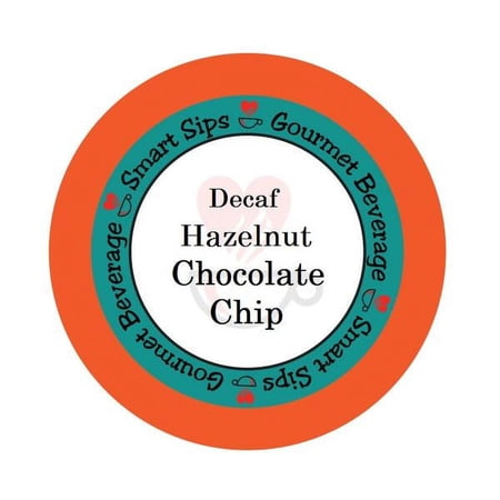 Smart Sips Coffee Decaf Hazelnut Chocolate Chip Flavored Single Serve Coffee Pods, 72 Count, Compatible With All Keurig K-cup Machines, Decaffeinated Flavored Coffee