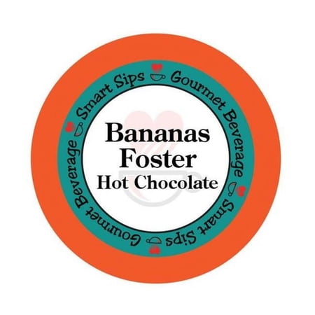 Smart Sips Coffee HOTBANFOST48 Bananas Foster Hot Chocolate, Single Serve Cups Compatible with All Keurig K-cup Brewers - Count of 48