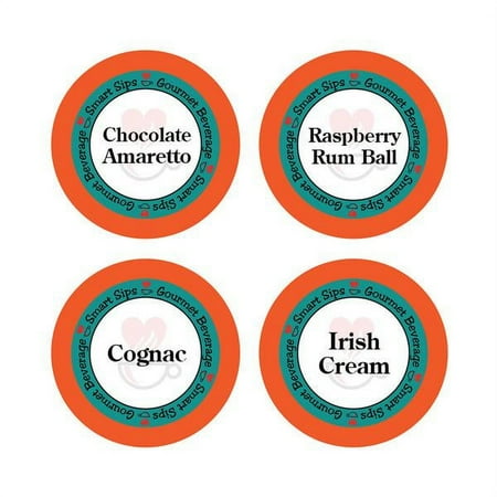 Smart Sips Coffee Liquor Lovers Flavored Single Serve Coffee Pods Variety Pack, 72 Count, Compatible With All Keurig K-cup Machines, Raspberry Rum Ball, Cognac, Irish Cream, Chocolate Amaretto