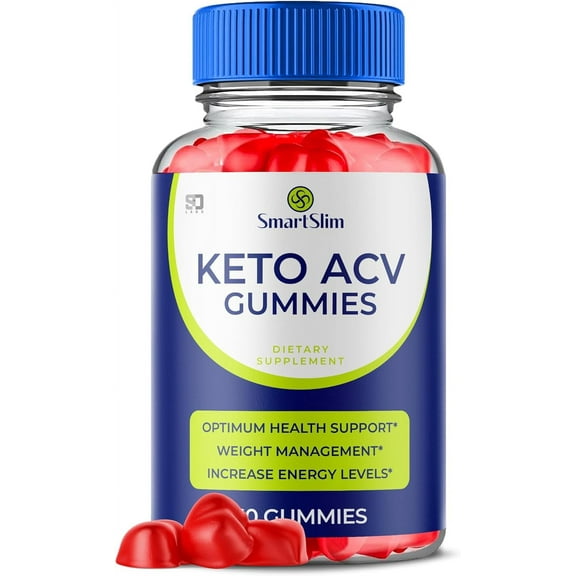Smart Slim Keto Gummies, Advanced 1000MG Formula, Apple Cider Vinegar Folate Vitamin B6 B12 Beet Root Vegan Non GMO Keto Supplement (60 Gummies)