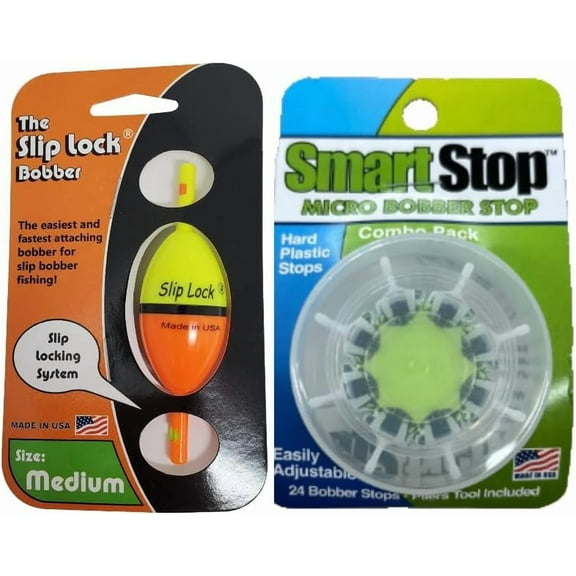 Smart Slip Lock Bobber and Smart Stop Micro Bobber Stop Combo Pack Medium