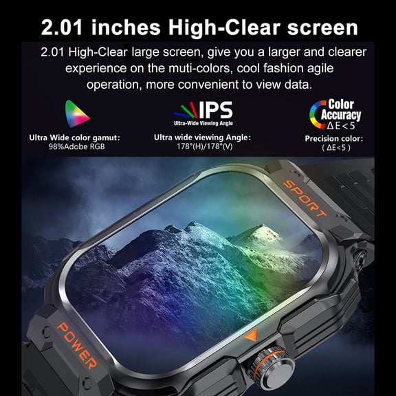 Smart Smartwatch With Earbuds 2.01-inch IPS High-Clear Screen Sports Health Sleep Monitoring Watch NFC Function Waterproof BT5.0  Earbuds Long Endurance Multi-sport Modes BT