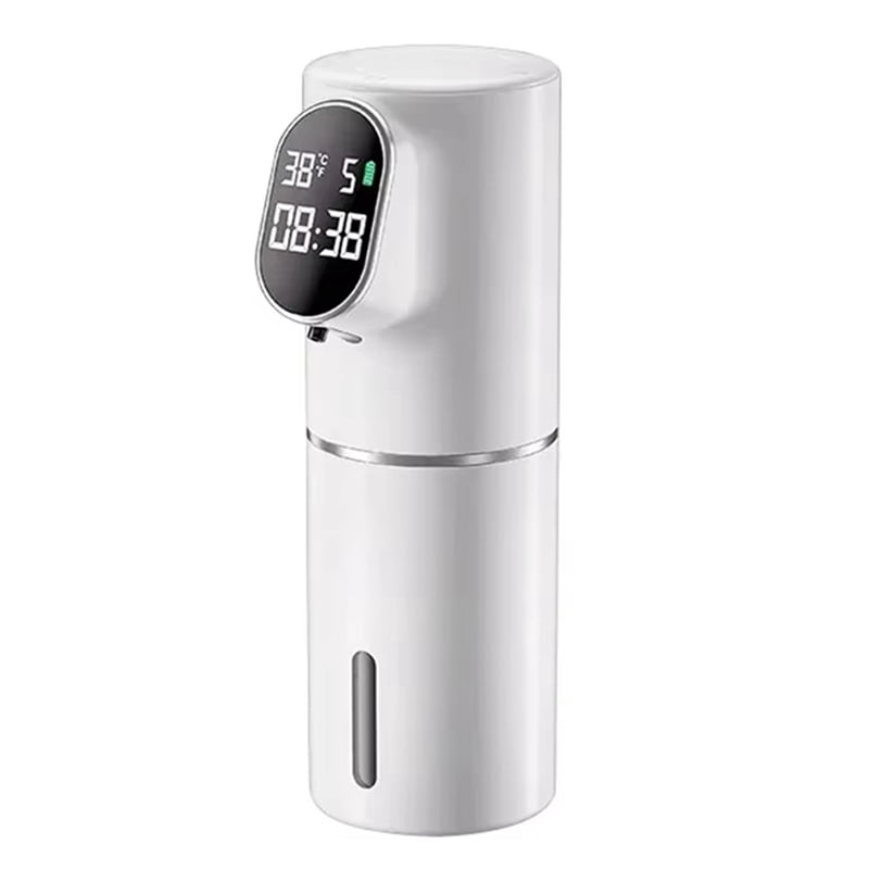 Smart Soap Foam Dispenser 5 Gear Touchless 320ml Temperature Time Display Automatic Infrared Sensor Soap Dispensers,B,1 * Auto Infrared Sensor Soap Dispensers 1 * Data cable,White