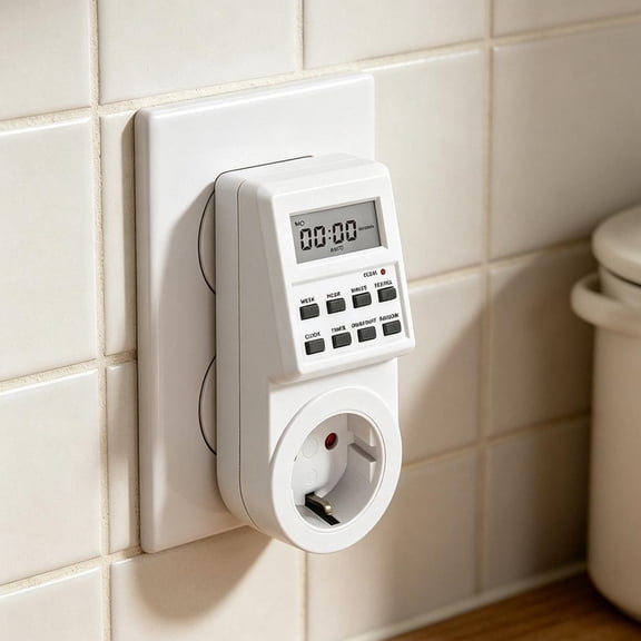 Smart Socket with Timer, Programmable Plug for Home Appliances, 8 Button Control with Backup Battery