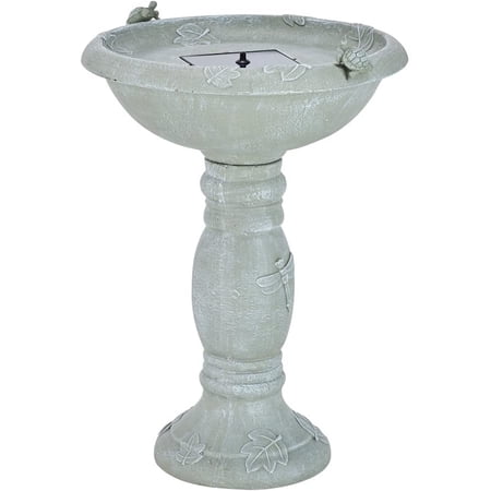 Smart Solar 20622R01 Country Gardens Solar Powered Concrete Bird Bath Fountain