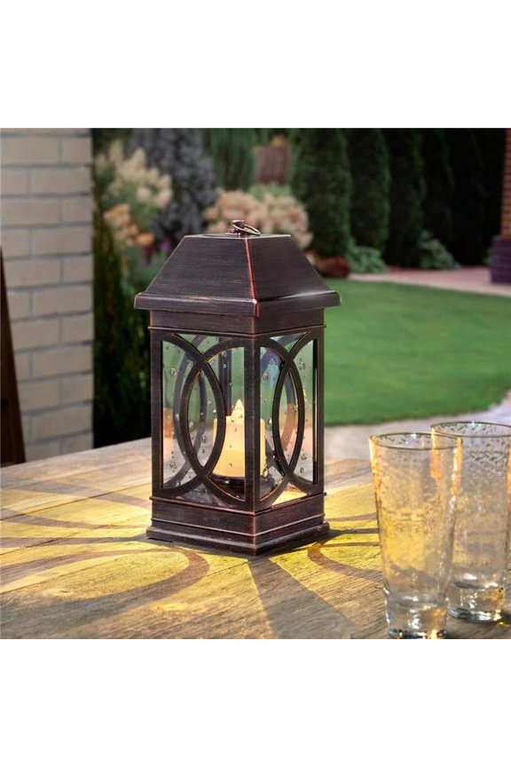 3987KR1 15 in. San Vicente II Solar Lantern - Bronze