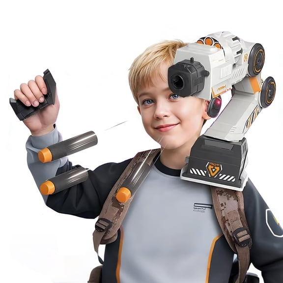 Smart Somatosensory Robotic Arm Blaster, Wearable Shoulder-Mounted Toy with Head-Tracking Motion Control, Shoulder-Mounted Blaster Robot Toy with Remote Control (60PCS Soft Darts)