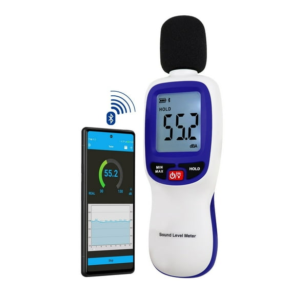 Smart Sound Level Meter Tester Factory Calibrated, 30~130dBA Ran, Clear LCD Display With 20, 000 Data Recording ,Accurate Readings