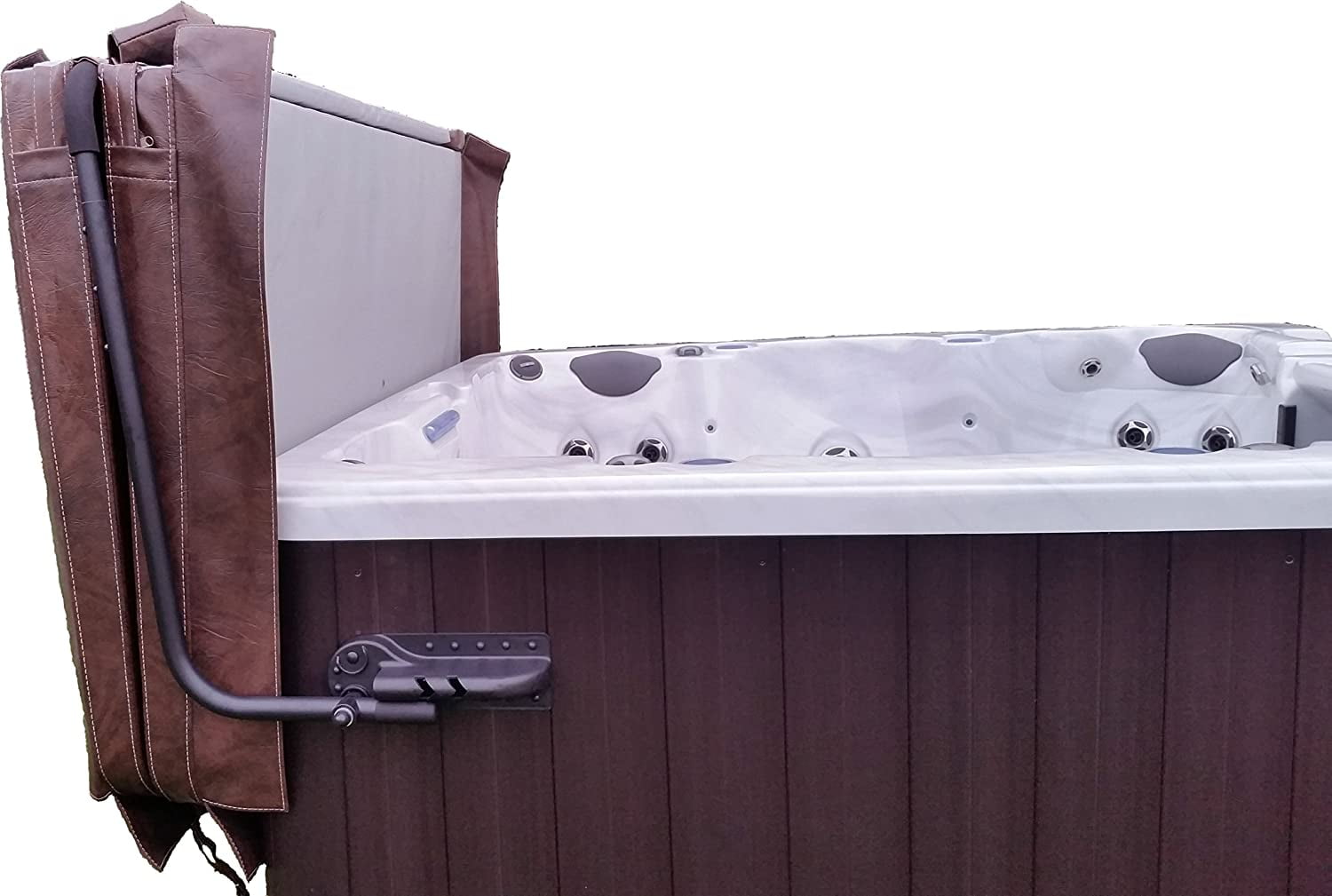 Black Aluminum and Stainless Steel Hot Tub Cover Lift
