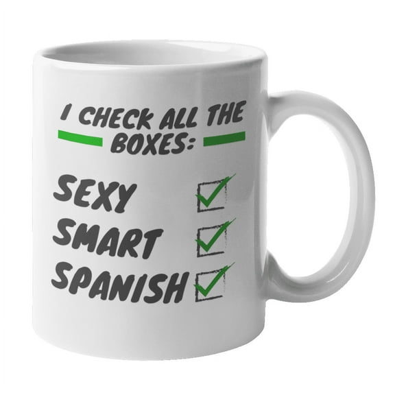 Smart Spanish, Spain Themed Ceramic Coffee & Tea Gift Mug (11oz)