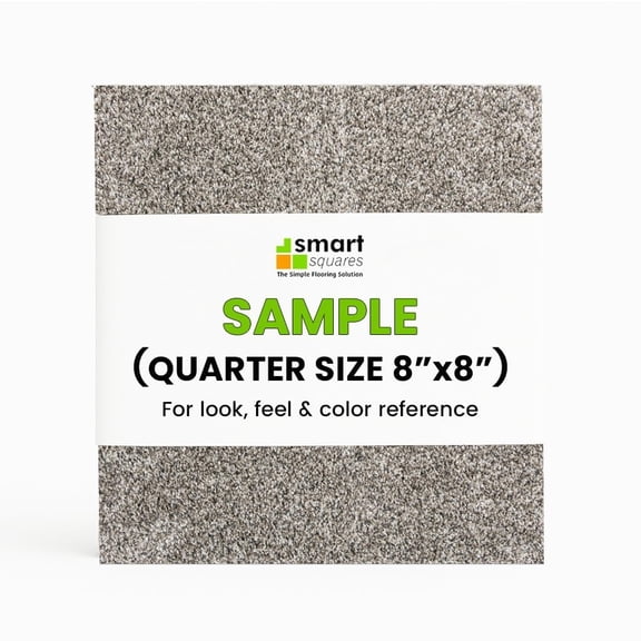 Smart Squares Easy Street Peel and Stick Carpet Tile Sample, Made in USA, Padded, 1970 Millstone