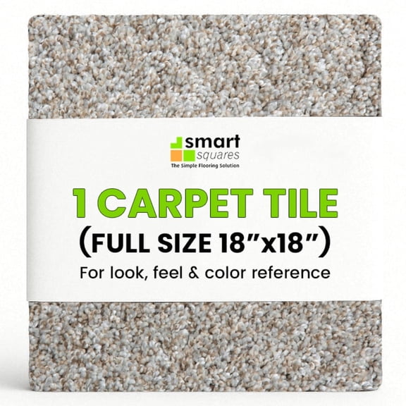 Smart Squares Easy Street Peel and Stick Carpet Tile, Made in USA, Padded, 1 Tile, 815 Iron Frost