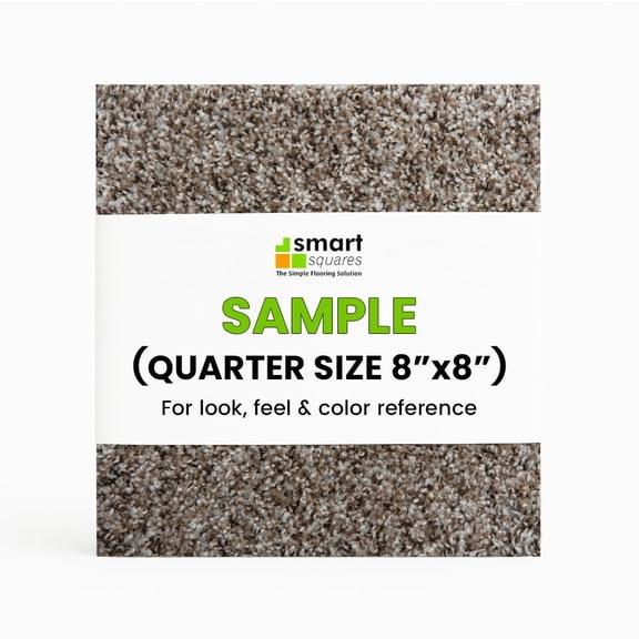 Smart Squares Walk in the Park Peel and Stick Carpet Tile Sample Made in USA, Padded, Lace Agate