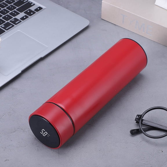 Smart Stainless Steel Vacuum Flask with LCD Temperature Display, 500ML Insulated Water Bottle for Travel, Sports, Office - 360° Leak-Proof Design, Long-Lasting 12-Hour Temperature Control Red