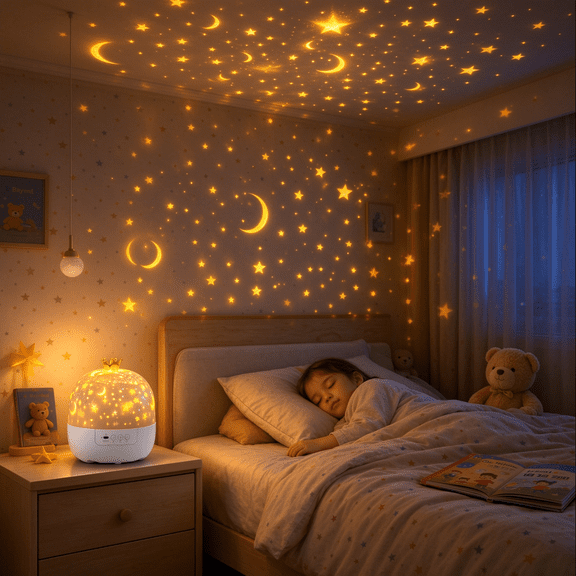 Smart Star Projector with Music & Bluetooth, USB Plug-in/Rechargeable Galaxy Night Light for Bedroom, Voice Control Sky Lamp, Plastic Material, 13x13cm