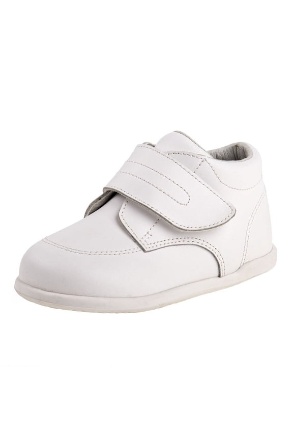 Toddlers' Medium Width Hook and Loop Leather Walking Shoes - White, 8