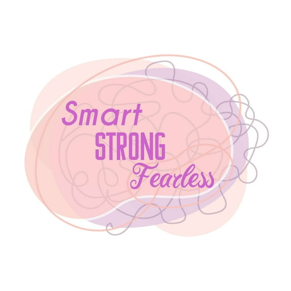 Smart Strong Fearless Motivational Positive Quote Vinyl Wall Decal Wall Art Sticker Designs Vinyl Stickers For Home House Walls Rooms Windows Bedroom Decoration Size (20x20 inch)