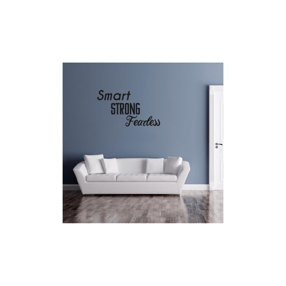 Smart. Strong. Fearless. - Self Growth Inspirational Motivational Quote Vinyl Wall Decal Wall Sticker Wall Art Decoration Home Room Bedroom Office Class Room Living Room Décor Size (30x30 inch)