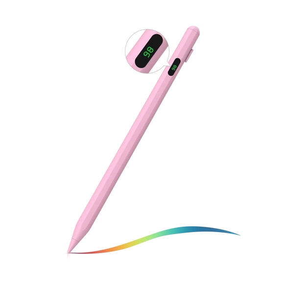 Pink Stylus Pen for iPad, AKKHOO Active Pen with Palm Rejection & Tilt Sensor - Power Display Screen, Compatible with iPad/iPhone/Samsung iOS/Android