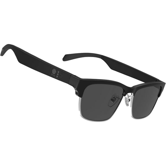 Smart Sunglasses Blue Light Filter & Polarized Lenses,Open Ear Sound with Mic & Speakers, Voice Assistant Bluetooth Audio Glasses for Men Women, 6 Hours Battery, 1.0 Count (Silver)…