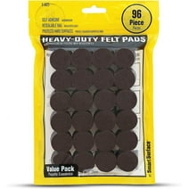 Smart Surface 8825 Heavy Duty Self Adhesive Furniture Felt Pads 1-inch Round Brown 96-Piece Value Pack in resealable Bag