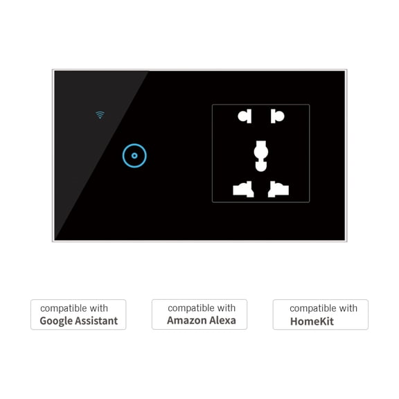 Smart Switch,1 Switch Remote Voice Wi Fi 95-250v Wi-fi Wall Switch App Outlet With App Remote Voice With Compatible With Voice Compatible With Wi-fi Switch Voice Wi Dsfen Compatible Wi