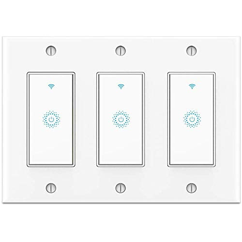 Smart Switch 3 Gang, Smart WIFI Light Switch, Compatible with Alexa Google Home and IFTTT, Voice and Remote Control, No Hub Required, Single-Pole Only$$Tools & Hardware Other