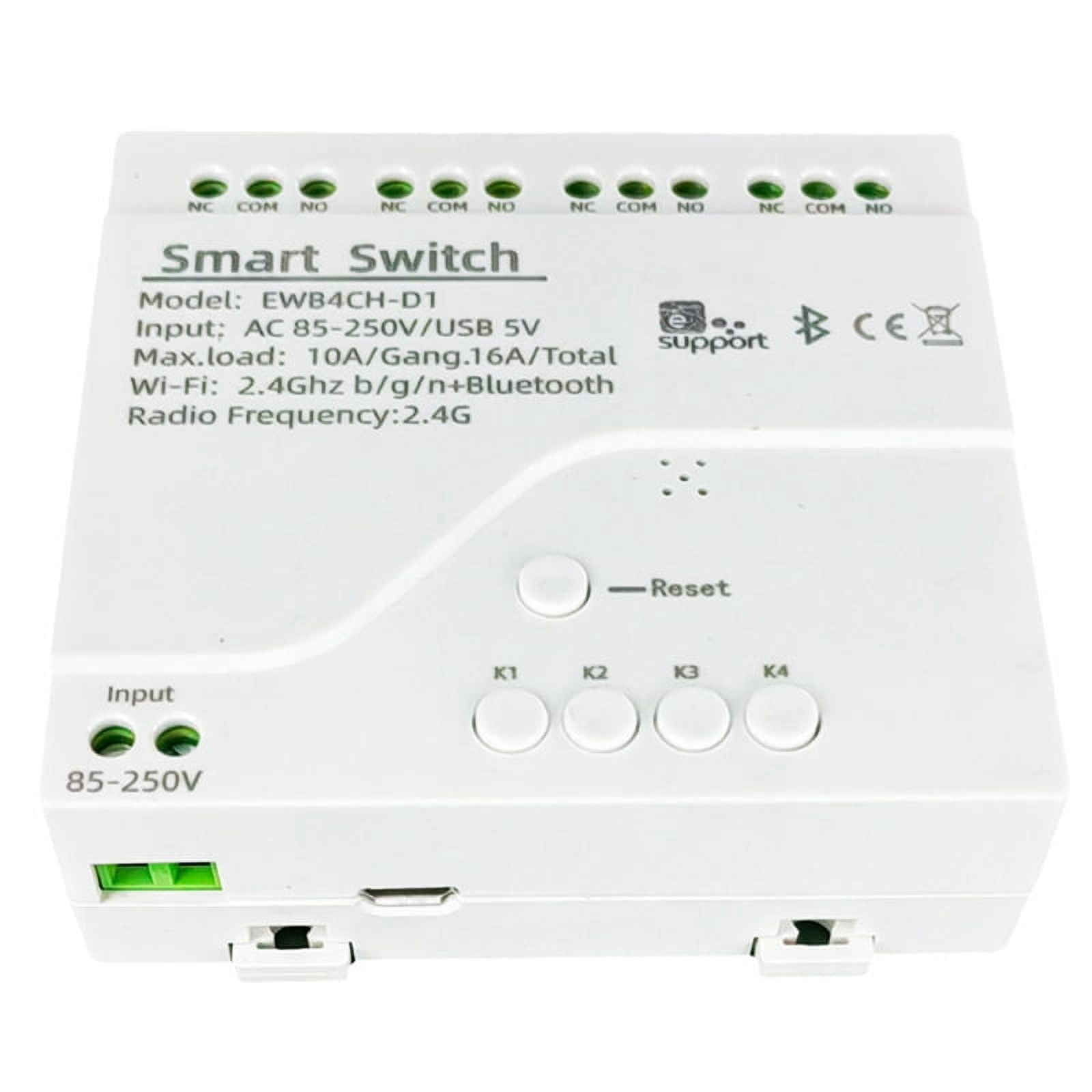 Smart Switch 4 Channel Smart WiFi Bluetooth Wireless Dry Contact Relay ...