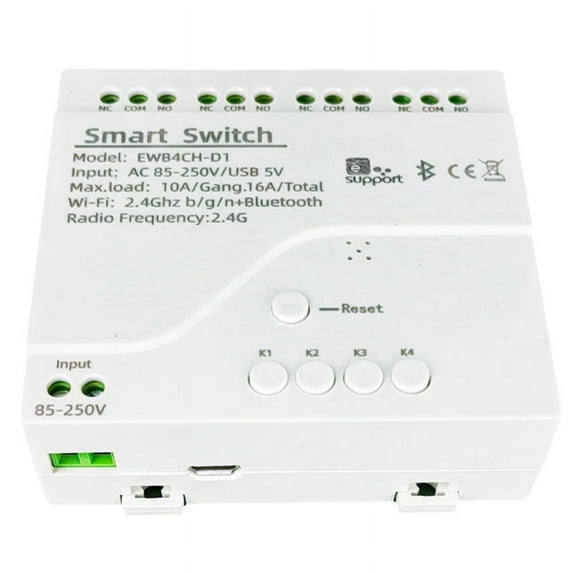 Smart Switch 4 Channel Smart WiFi Bluetooth Wireless Dry Contact Relay Switch Module APP Remote Control 85-250V