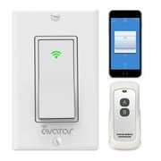 Smart Switch with Remote Control with Alexa/Google Home Light Smart Home Electrical Switch Single-Pole 2.4GHz Wi-Fi Timer Wall Switch Neutral Wire Needed