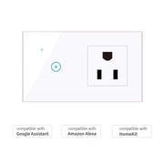 Smart Switch,Wi-fi Switch Voice Compatible Switch App 1 Switch Voice Compatible With 1 Outlet With Compatible With 95-250v Wi-fi Wall Remote Voice With Switch Outlet White 1