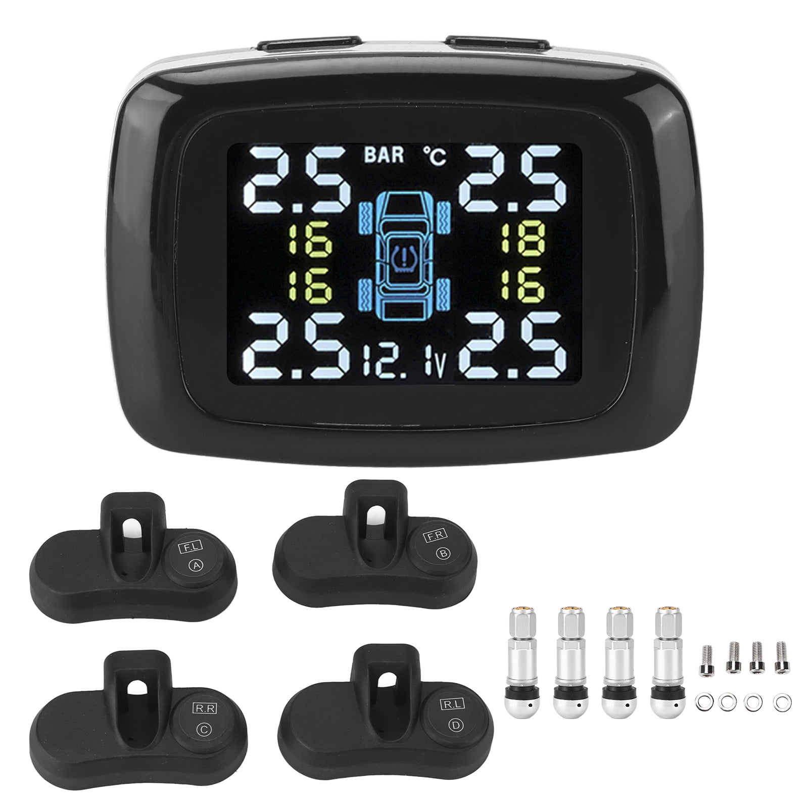 Smart TPMS Cigarette Lighter Tire Pressure Monitoring Alarm System with