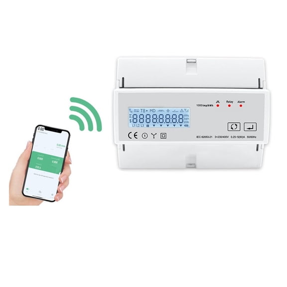 Smart TUYA 3P 2 Wire Energy Meter 3*230V 50/60Hz Timer Power Consumption Monitor KWh Meter Wattmeter TAC7321C ,Easy to Install
