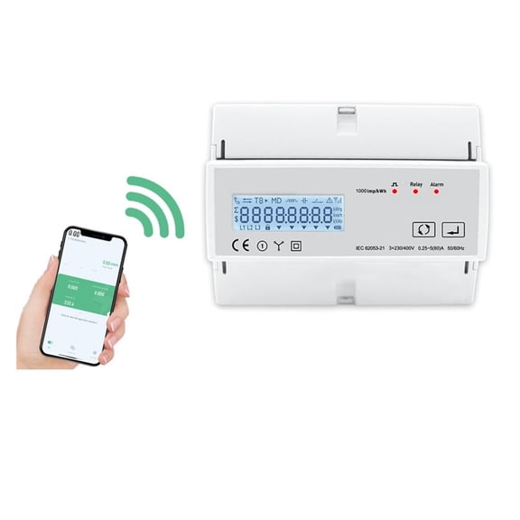 Smart TUYA 3P 2 Wire Energy Meter 3*230V 50/60Hz Timer Power Consumption Monitor KWh Meter Wattmeter ,Safe and Easy